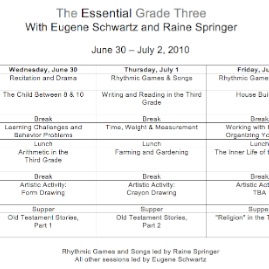 Kimberton Grade 03 Schedule 2010
